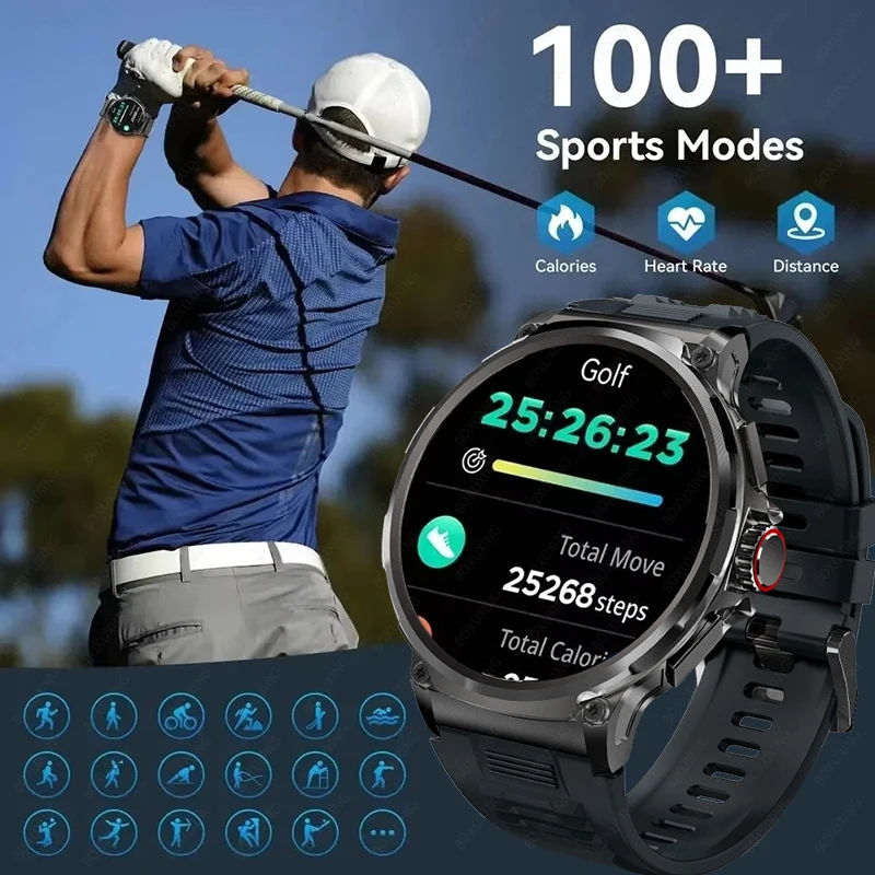 710 mAh  Large Battery 2024 New 1.85-inch Ultra HD Smart Watch Men Bluetooth Call Sports Fitness smartwatch For Huawei Xiaomi