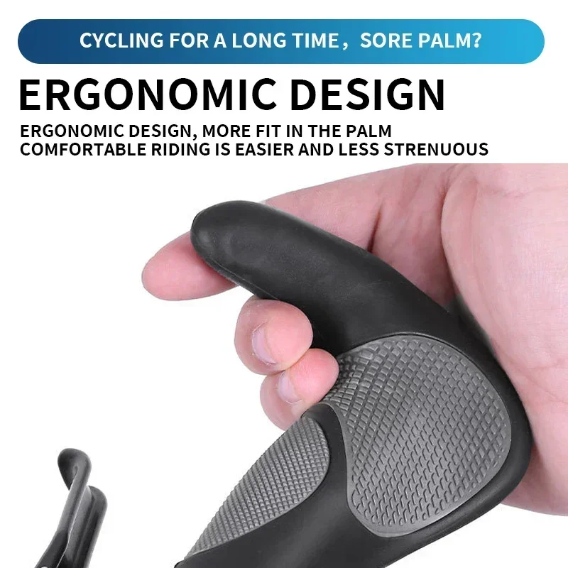 Bike Grips Ergonomics with Extended BarRubber Bike Handlebar Grips Lockable Bicycle Handles Shock-absorbption MTB Cuffs Mtb Grip