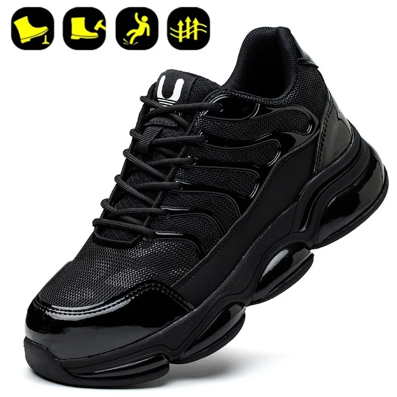 新しい夏のファッションスニーカー超軽量ソフトソールメンズ通気性アンチスマッシング鋼つま先の靴ワークブーツ作業安全靴