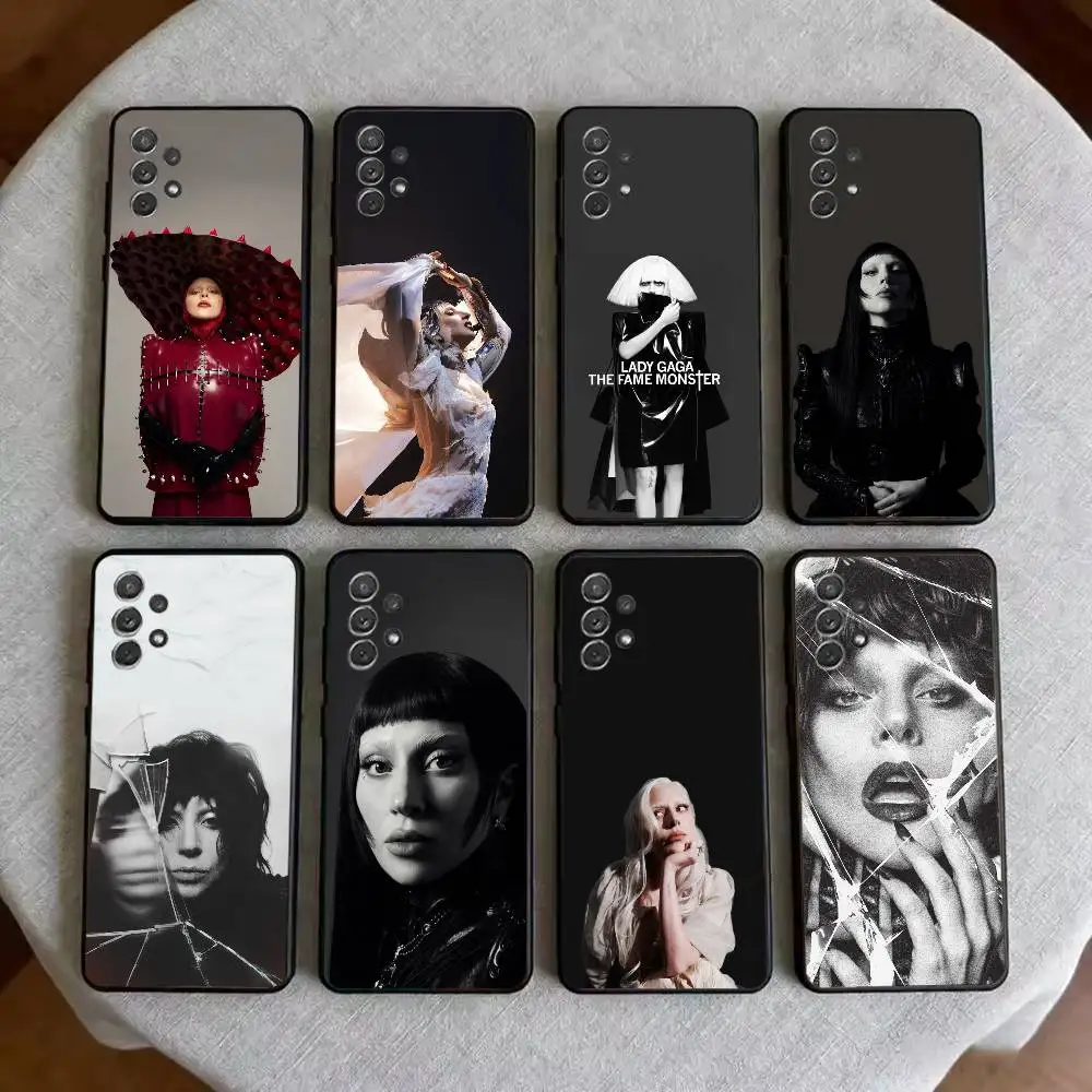 

L-Lady G-Gaga Phone Case Transparent Silicone Soft For Samsung S25,S24,S21,S22,S23,S30,Ultra,S20,Plus,Fe