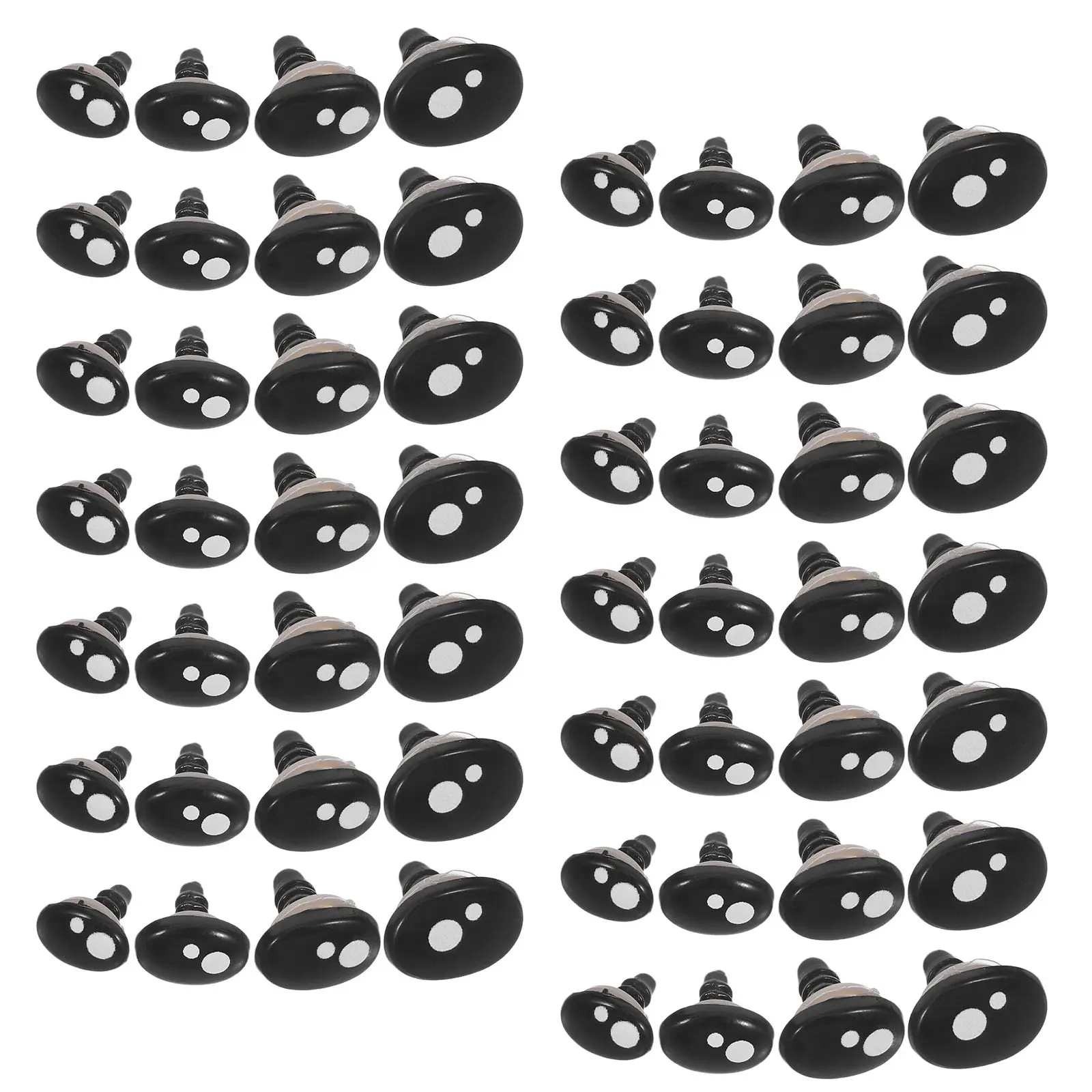 

1Set Black Plastic Safety Eyes and Noses Oval Shape Realistic DIY Assembly for Stuffed Animals Bears Crochet Crafts Secure with