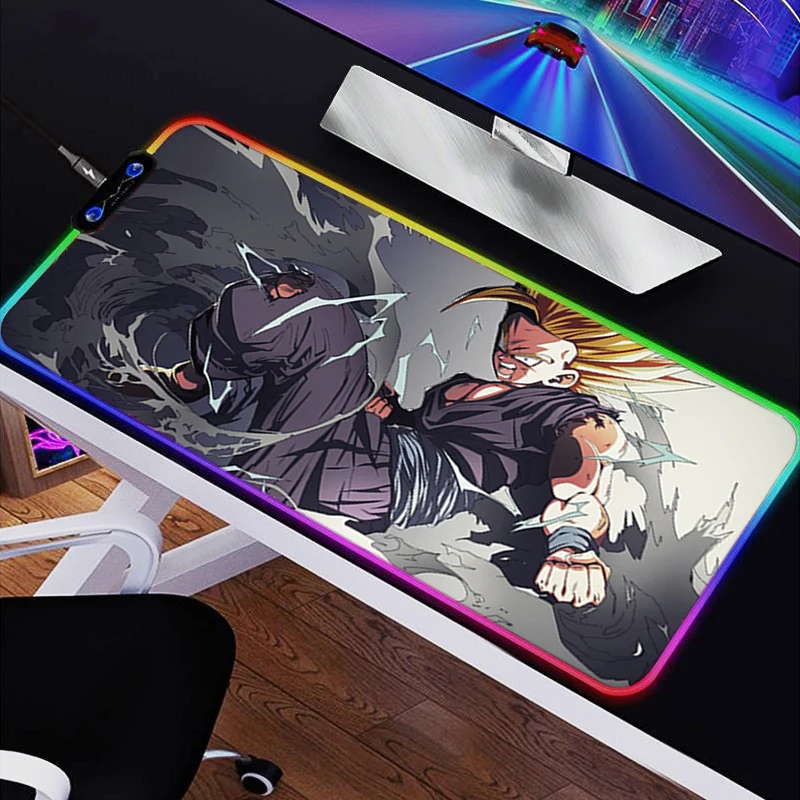 

LED RGB Mouse Pad Rubber Dragon Ball HD Mousepad Pattern Game Pad PC Accessories Desk Mat Non Slip Table Mat Office Keyboard Pad