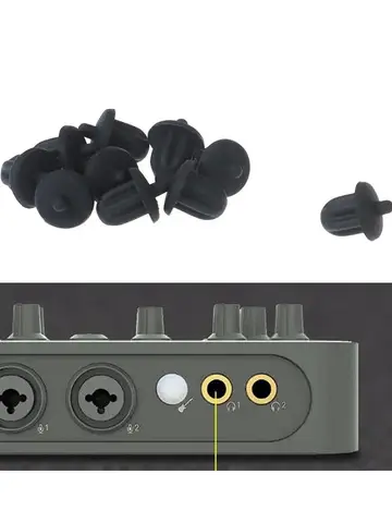 10pcs Black Rubber 6.35mm Audio Jack PC DVD Microphone Socket Dust Cover