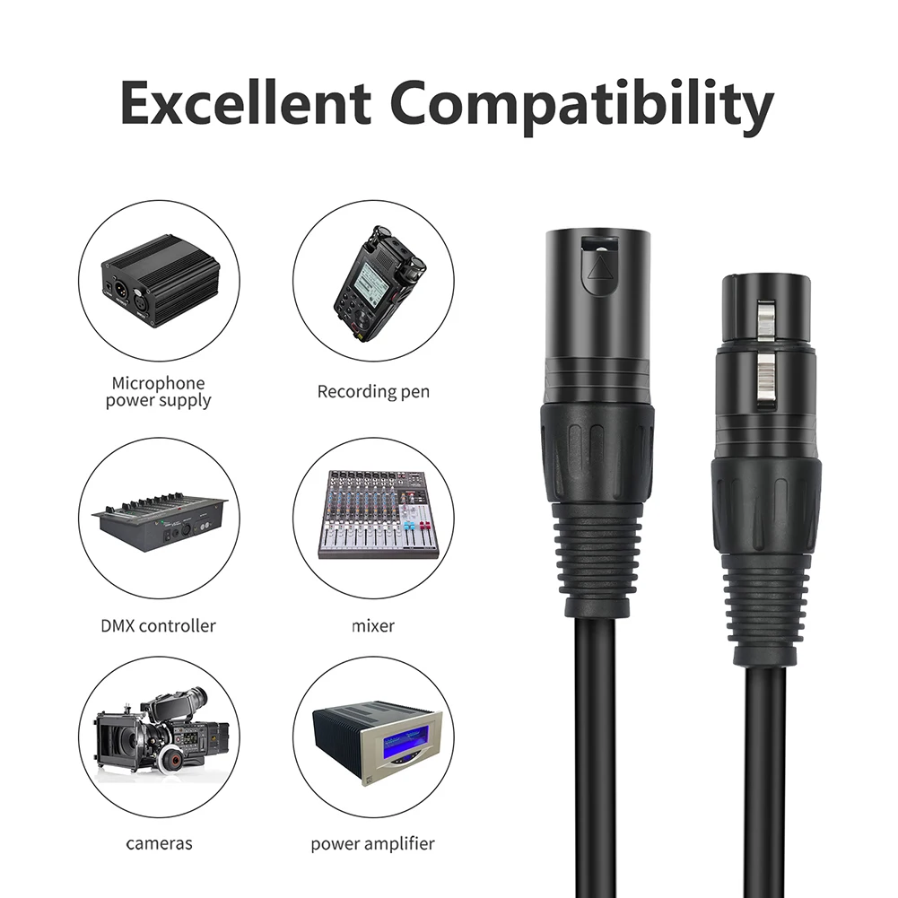 5/10pcs 3 Pin XLR Female To Dual XLR Male Y Splitter Cable 0.3M Balanced Microphone Splitter Cord Speaker Amplifier Cable