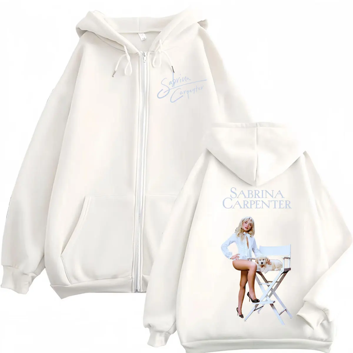Singer Sabrina Carpenter Merch Zipper Hoodies Fashion Aesthetic Zip Up Pullovers Men's Women's Casual Long Sleeve Sweatshirts view 2