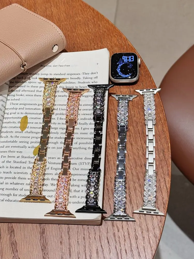 

Bling Diamond Metal Band for Apple Watch Bands 38/40/41/42/44/45/46/49mm Sparking Elegant Dressy Strap for iWatch S11/SE/10/9/8