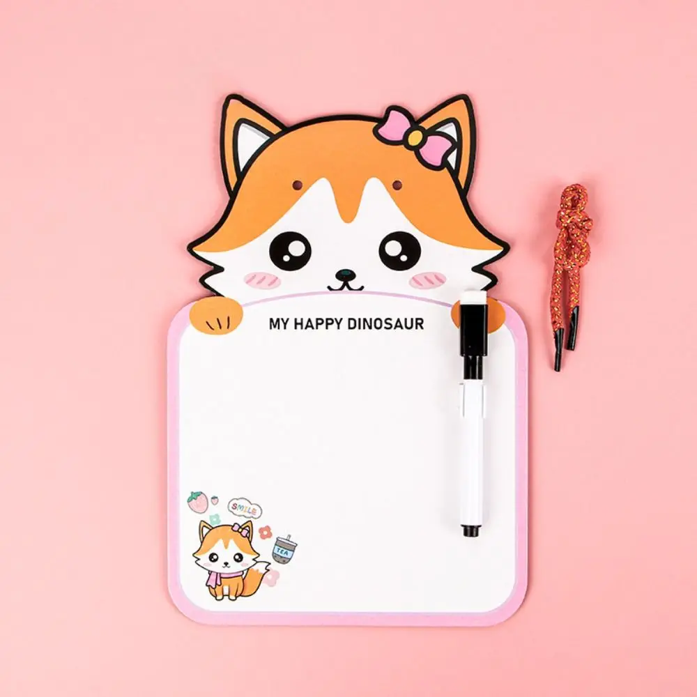 Portable Cute Erasable Whiteboard Creative Suspendable Whiteboard Notebook Cartoon Animal Shape Reusable Message Pad Children