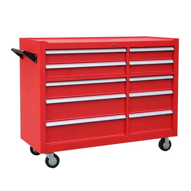 10 Drawers Metal Garden Tool Chest Roller Cabinet