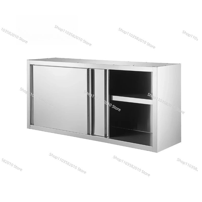 Easy self-assembly commercial kitchen furniture stainless steel wall side cabinets with sliding doors