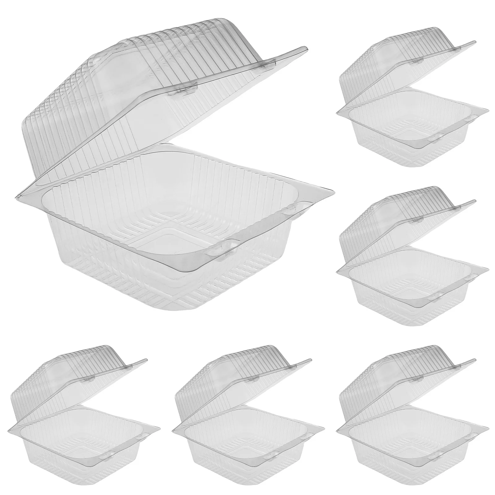 

150 Pcs Plastic Hinged Take Out Containers Clear Cake Slice Containers Stackable Plastic Food Container Multifunctional Takeout