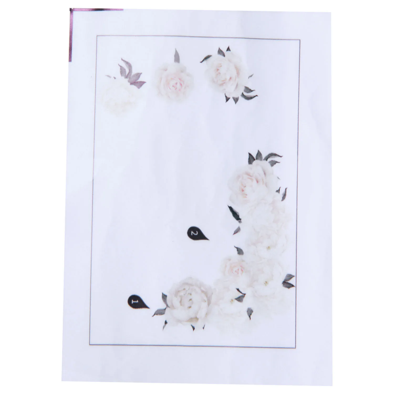 

AD30-White Peony Rose Flowers Blossom Kid Wall Sticker Home Nursery Decor Baby Decal
