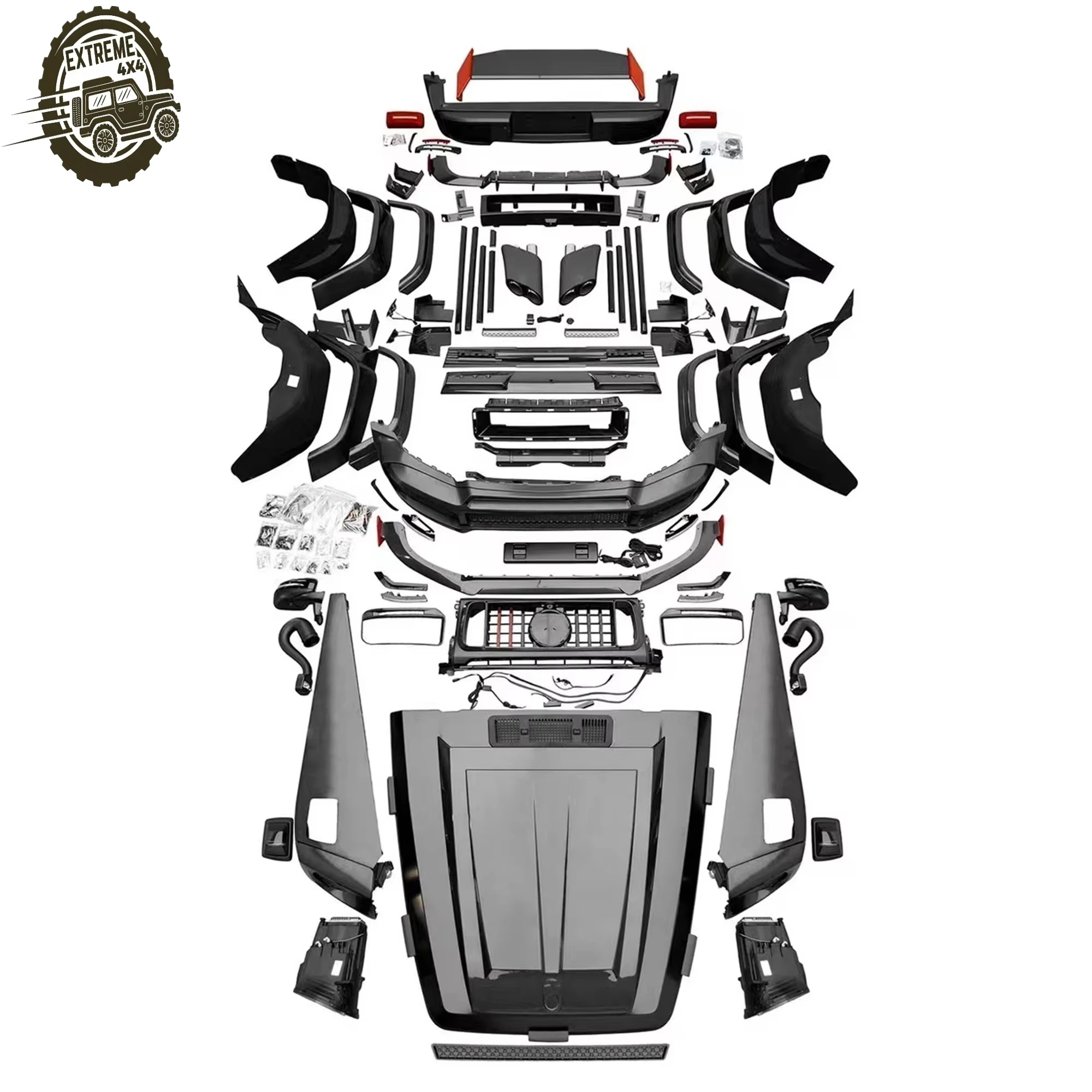 R B900 Style PP Material And Dry Carbon Fiber Car Body Kit With Bumper for Mercedes Benz G-Class W463 G63 AMG G500 2000-2018