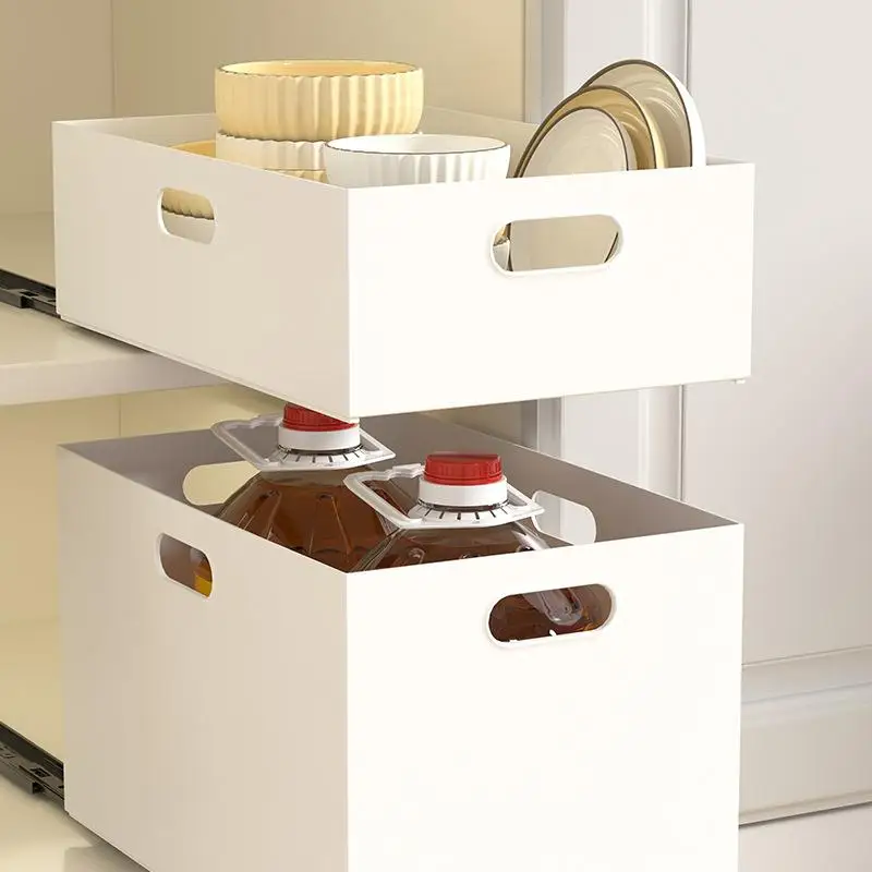 Kitchen Cabinet Pull out Drawer Organizer Rack Shelf Utensils Storage Box Corner Basket Track System Plastic Material