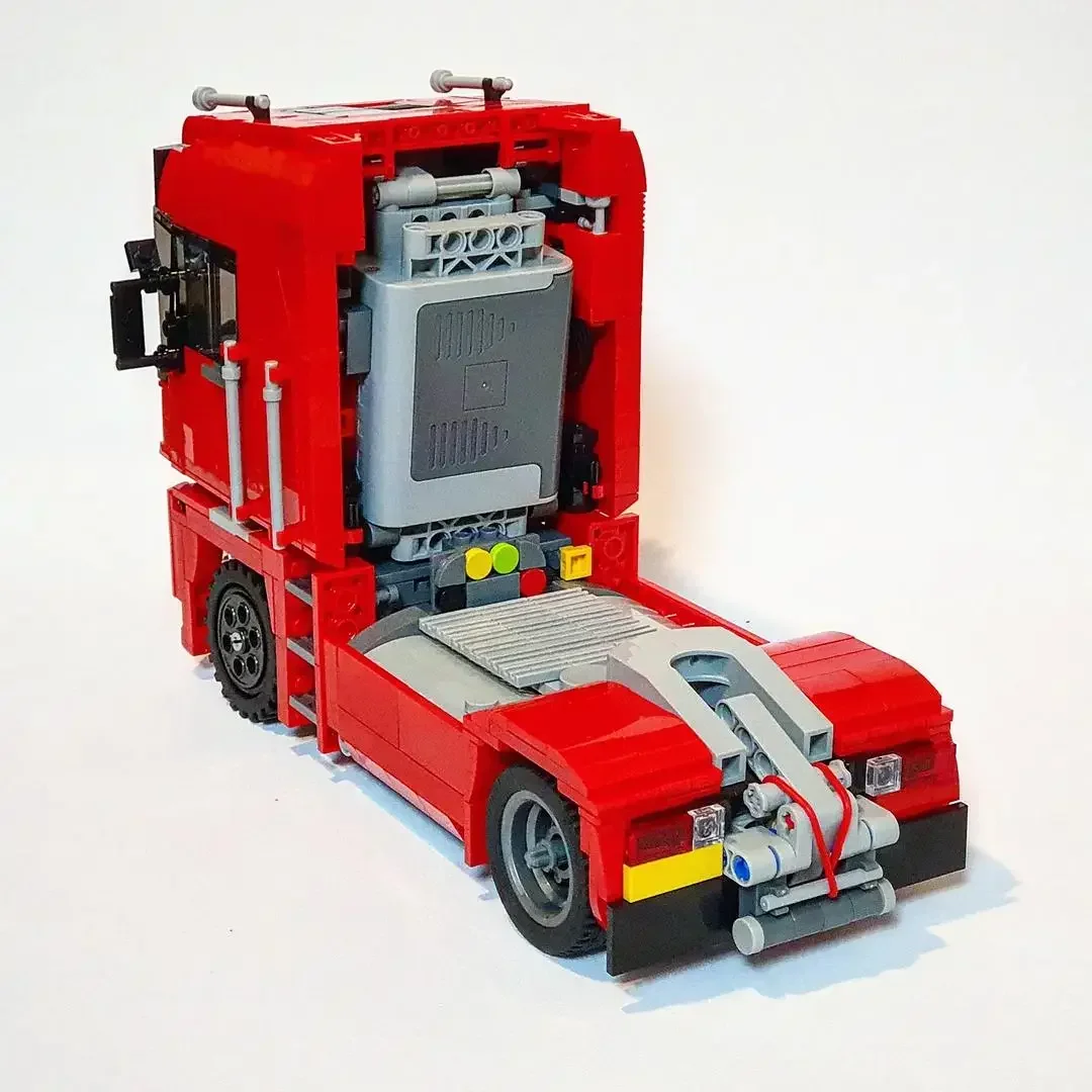 MOC-44685 Truk Teknik Blok Bangunan Kontainer Traktor Magnum 4 x 2 dengan Fungsi Tenaga Mainan Kendaraan Model