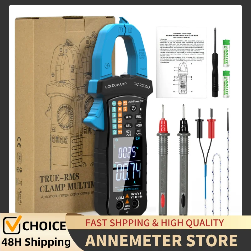 

Digital Clamp Multimeter, 600V/400A TRMS AC DC Clamp Meter Clamp Meter, NCV Current Meter Multimeter with Torch for Voltage