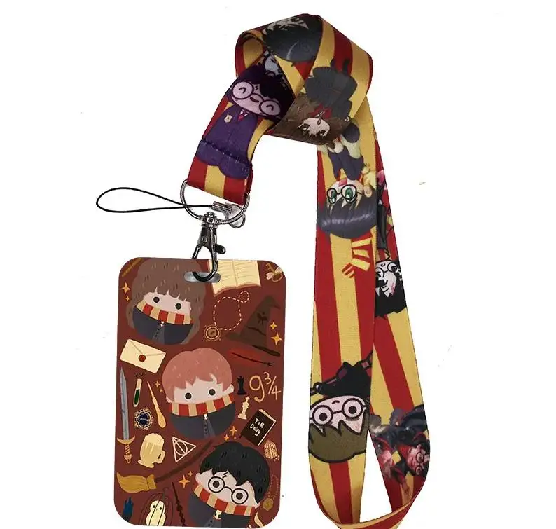 Harry Potter ID Card Holders Hogwarts Cute Retractable Credit Card Holder Multifunction Hanging Neck Bus Card Cover Pendant