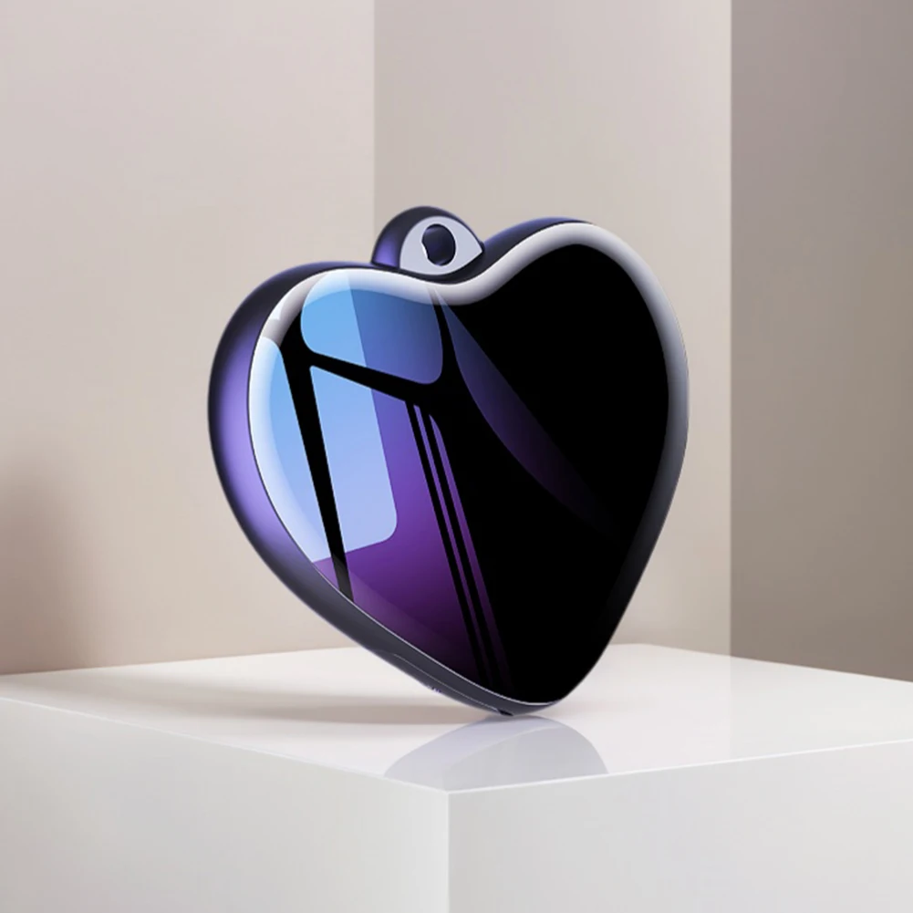 

Digital Recording Device Heart Shape Small Audio Player Noise Reduction Micro Recording Pendant for Lectures Meetings Interviews
