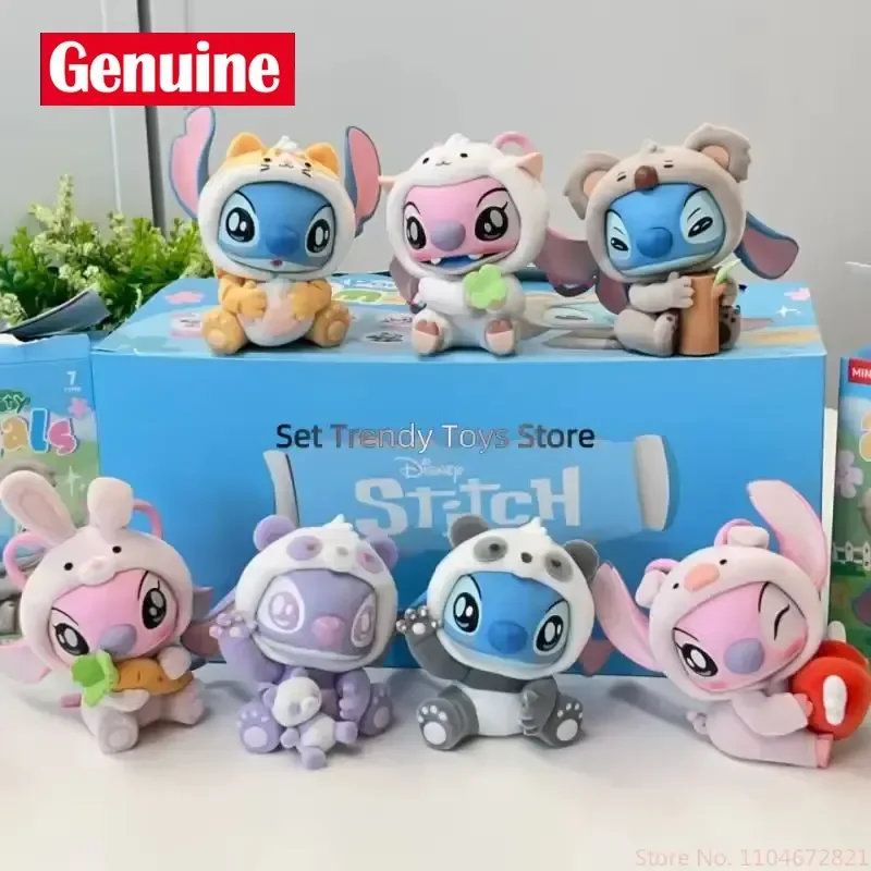 Miniso Disney Blind Box Lilo Stitch Animal Party Serie Mini Statue Puppe Trendiges dekoratives Spielzeug für Mädchen Mystery Geschenk