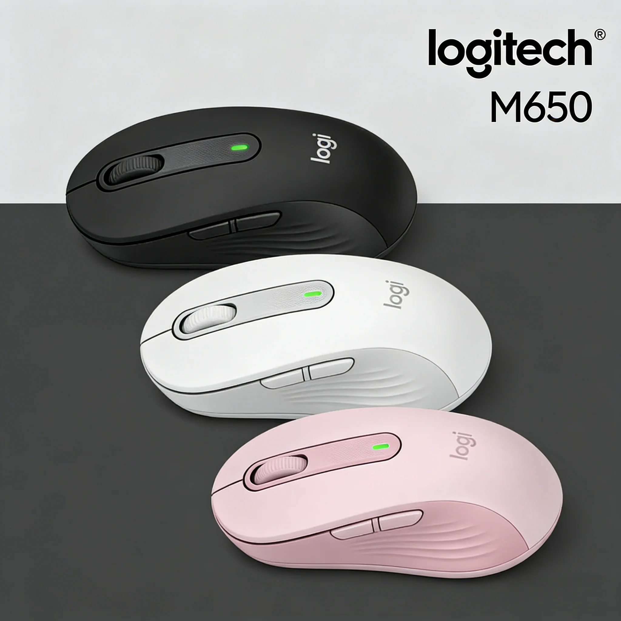 

M650 M/M650L Logitech Silent Mouse, Bluetooth Wireless, Pocket-Sized for Office & Travel