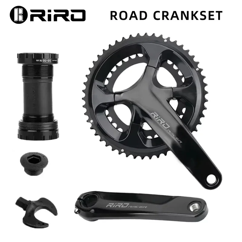 

RIRO RACER R9 Road Bike Intergrated Crankset 170mm 110BCD 34-50T Double Chainrings Sprockets Hollow Folding Bicycle Chainwheel