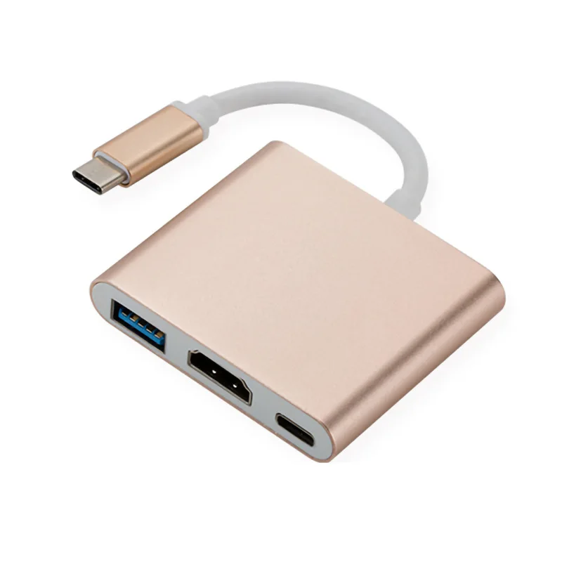 Type-c HUB USB C إلى HDMI-متوافق مع USB-C 3 في 1 4K HDMI USB 3.0 PD شحن سريع محول ذكي لماك بوك ديل #5
