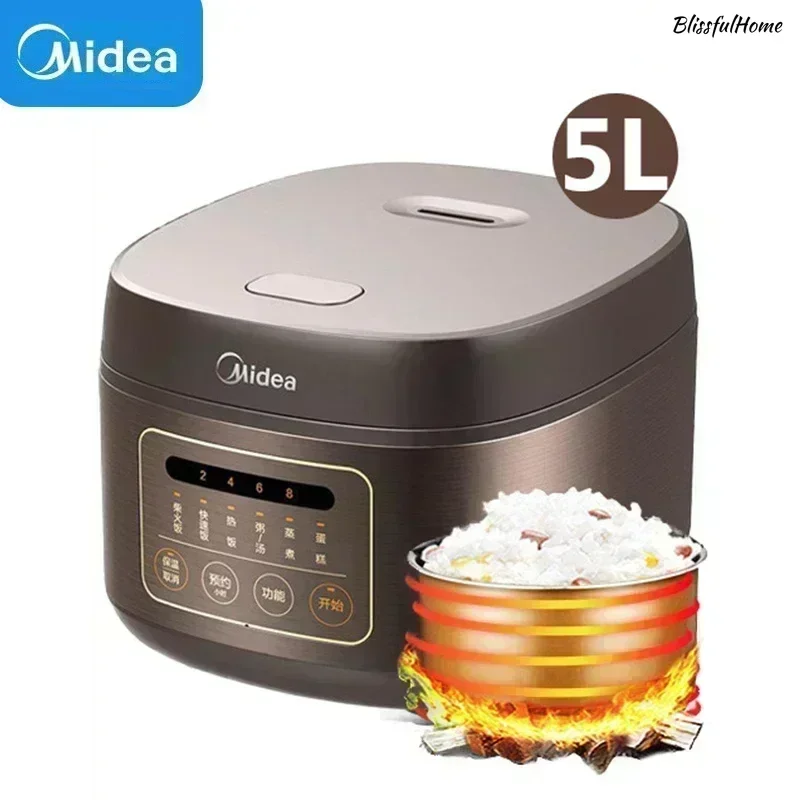 New rice cooker. Large capacity 5L. Suitable for 2 to 10 people. Electric. Multifunctional.  electric rice cooker