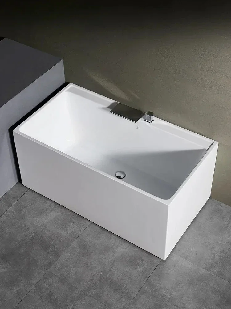 TTHousehold Acrylic Bathtub Small Apartment Bath Bathtub 1.2m Square Bubble Tank
