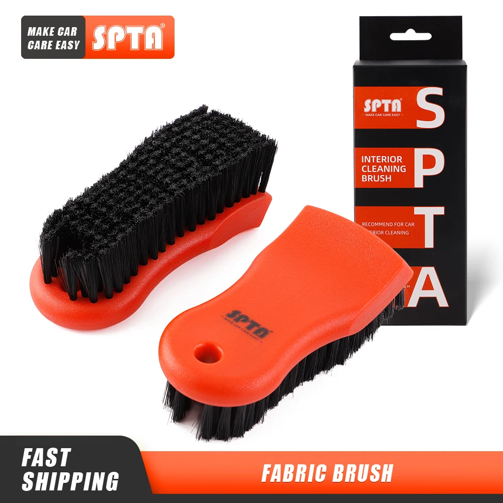 SPTA Car Interior Cleaning Orange Handle Fabric Brush Nylon for For Car Tire Engine Bay Cleaning Tools Accessories