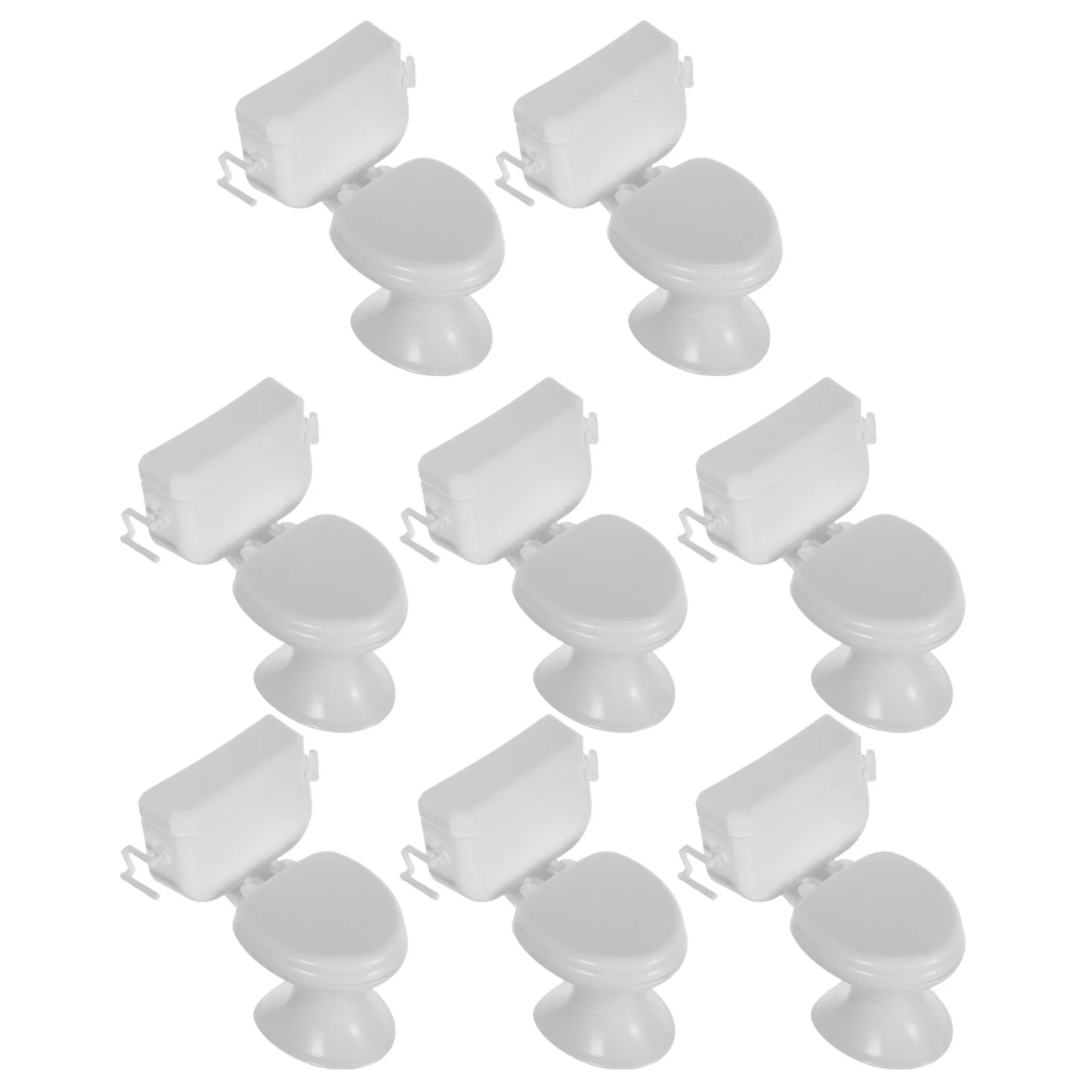 

8Pcs Mini Bathroom Furniture Plastic Toilets Creative Shape Smooth Surface Decorative Accessories for Mini House