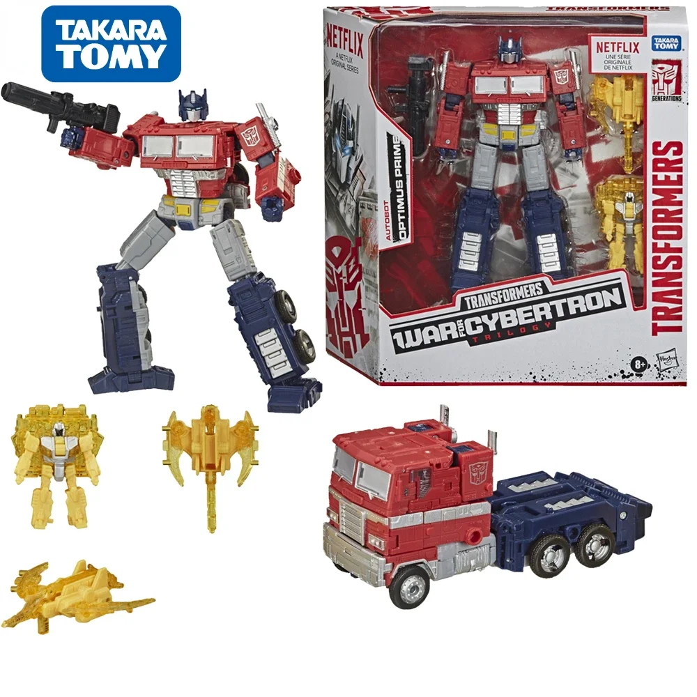 In Stock TakaraTomy Transformers War for Cybertron Series-Inspired Optimus Prime Battle 3-Pack 7-Inch Anime Action Figures Model