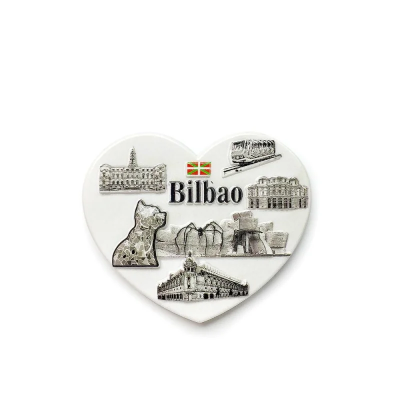 

Bilbao Heart-Shaped Guggenheim Museum Travel Souvenirs Home Decorations Magnetic Stickers Refrigerator Magnets