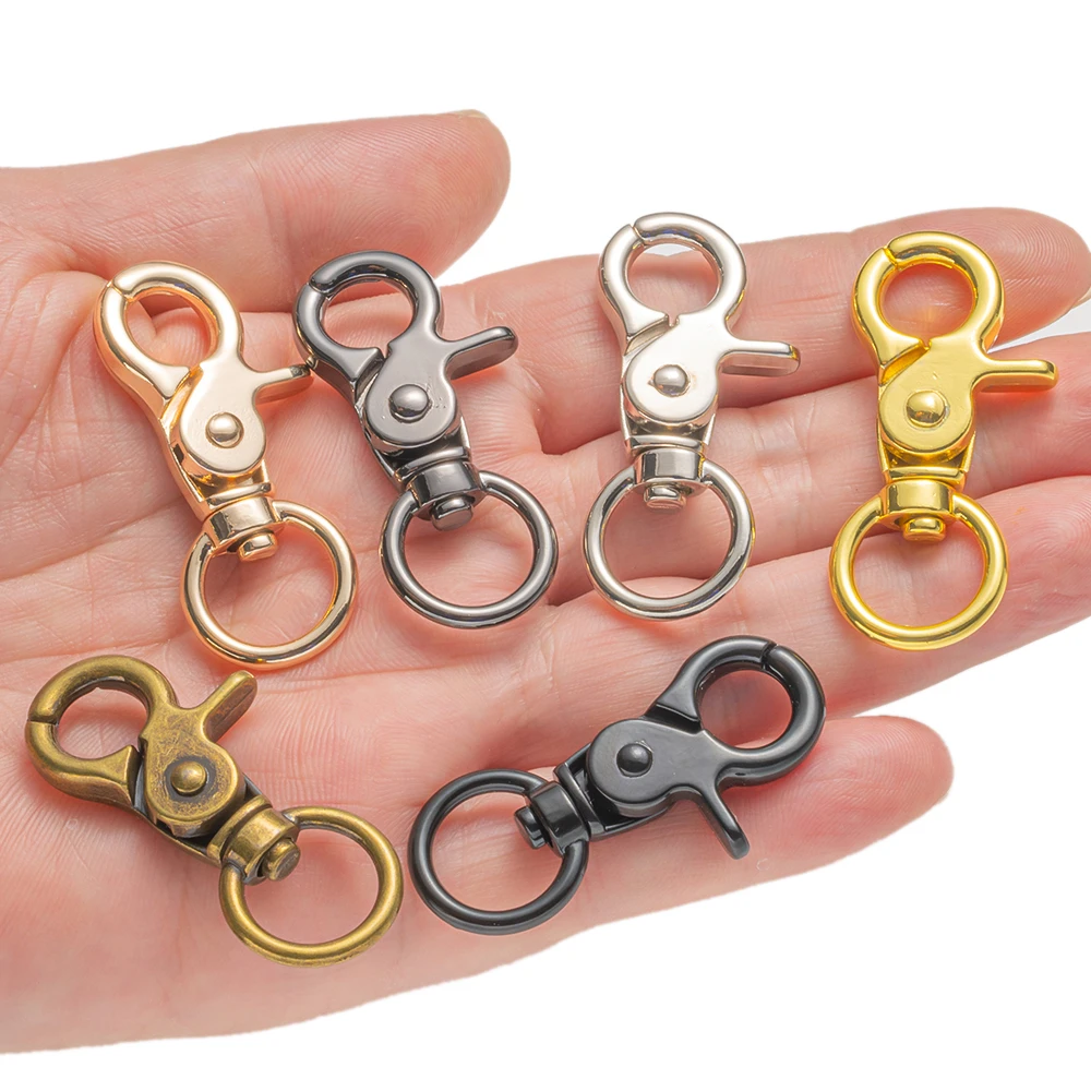 5 шт. поворотные застежки, карабины для ремешка, поворотные крючки, металлические зажимы для ключей, крючки с когтями омара, застежки для брелока, ремесла