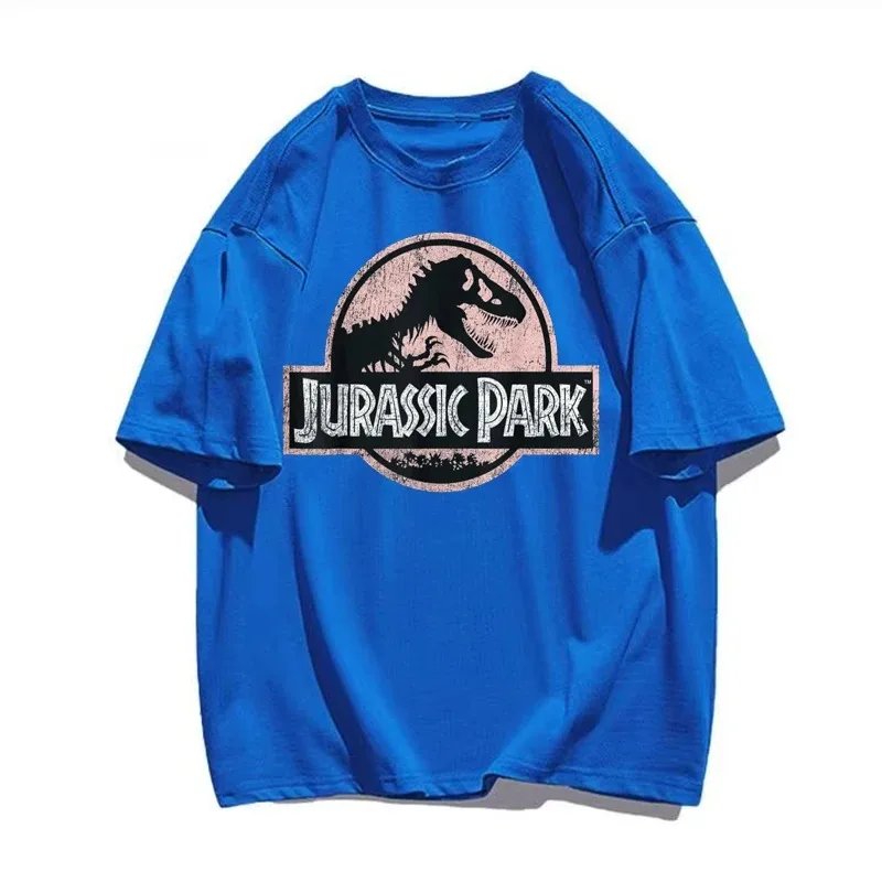 Summer Owersize T-Shirt Jurassic Park Printed 100%  Cotton Men‘s And Women‘s Clothing for Casual T Shirt Fashion Trend T-Shirt