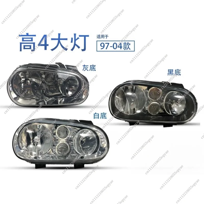 Headlight Assembly for Volkswagen Golf Mk2 Mk3 Mk4 Front Headlamp PC Lens Cover with Bulb Retrofit Replacement