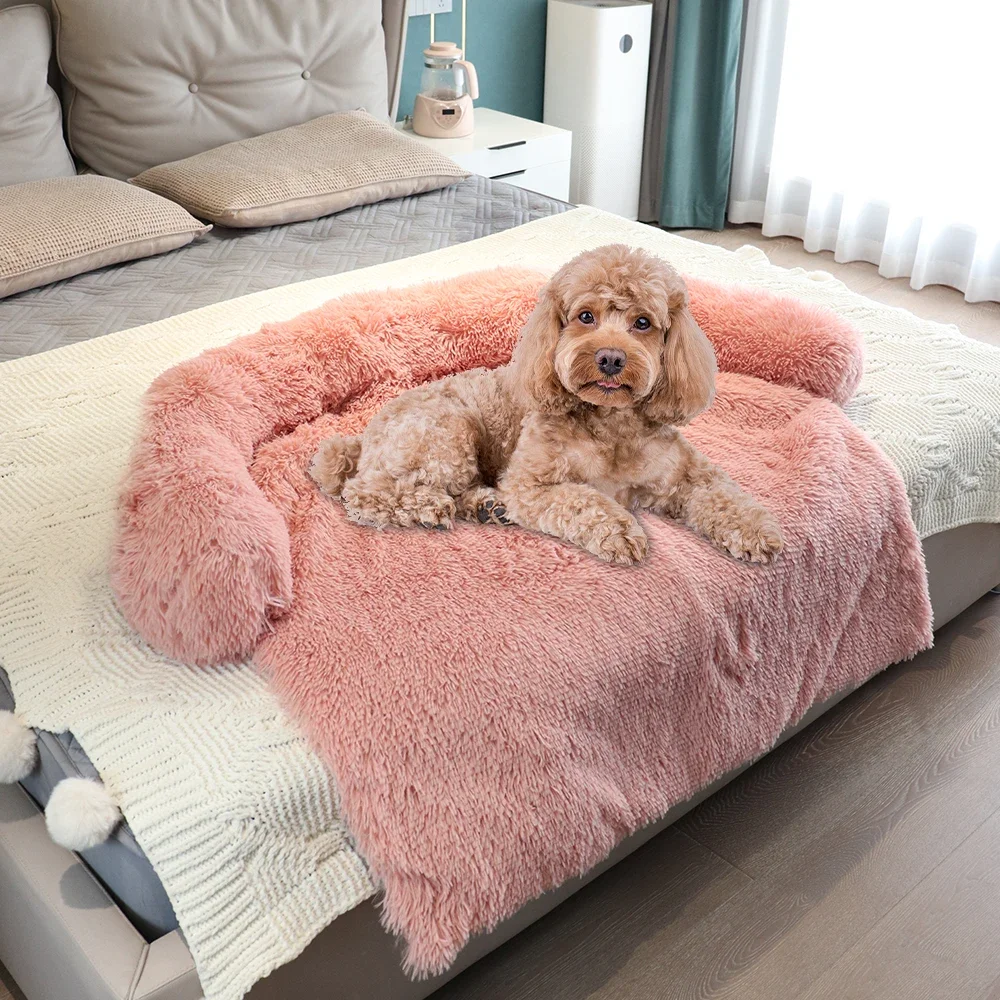 Imagem -04 - Cobertor de Pelúcia Redondo Grande para Animais de Estimação Cama Confortável para Cachorro Canil de Uso Duplo Sofá Cama de Ninho Lavável Suprimentos Macios e Quentes