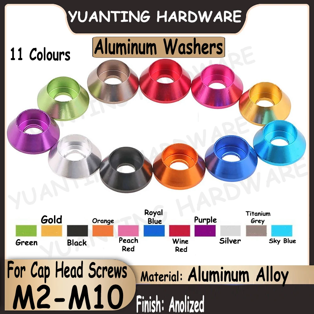 

M2 M2.5 M3 M4 M5 M6 M8 M10 RC Fittings Aluminum Alloy Car Accessories Colorful Washers for Cap Head Screws Bolt Gaskets Washers