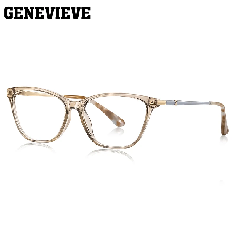 GENEVIEVE تصميم جديد كلاسيكي بسيط على شكل عين القطة بتصميم فريد من نوعه نظارات فوتوكروميك مضادة للضوء الأزرق وصفة طبية قابلة للتخصيص #4