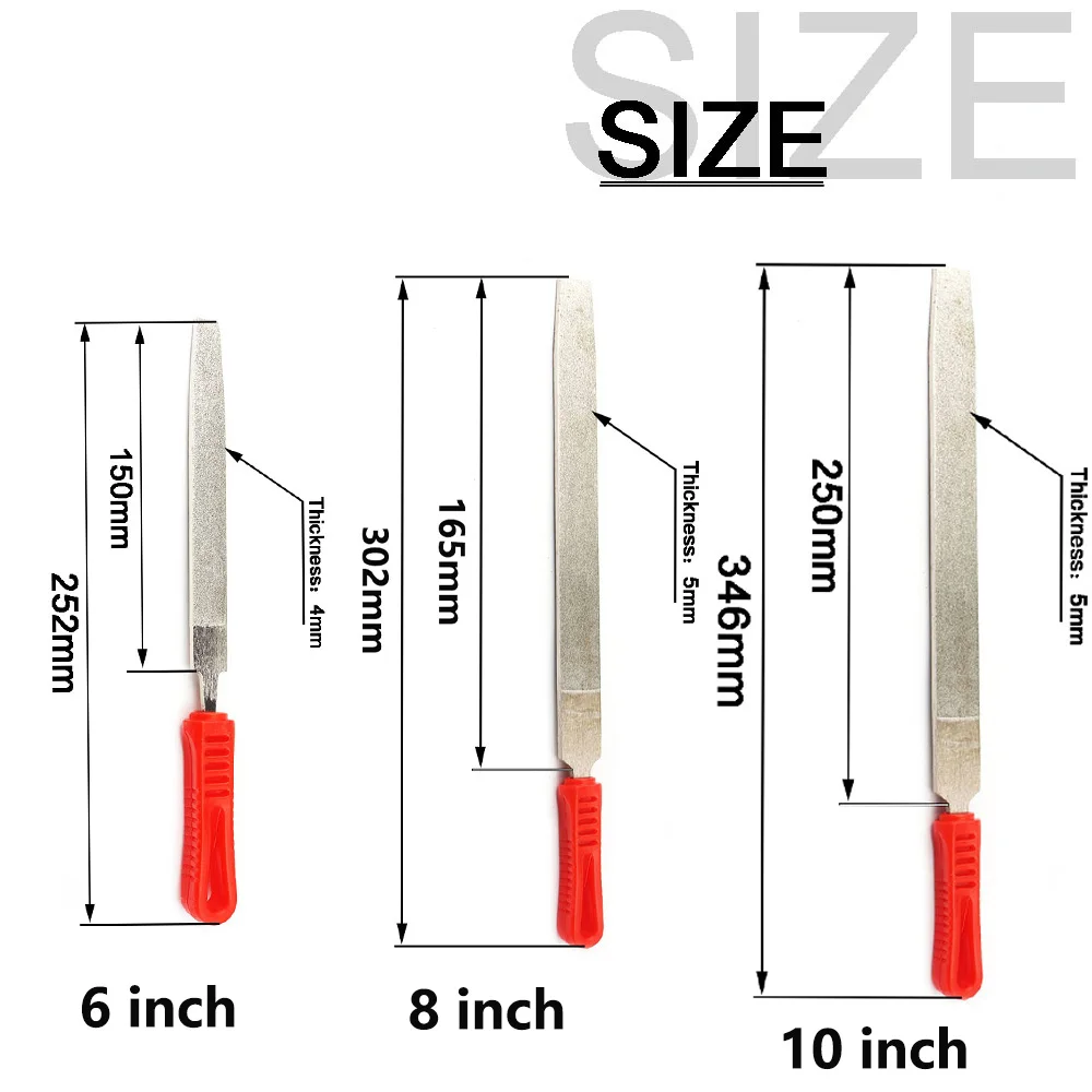 1Pc 6/8/10 inch Diamond Flat File DIY Wood Rasp File for Wood Metal Jeweler Stone Handmade Manual Tools Grinding & Polishing