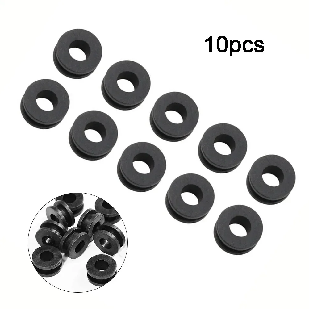 Universal 10Pcs M6 Motorcycle Side Cover Rubber Grommets Gasket Fairings For Honda Round Plastic Rubber Rings Parts