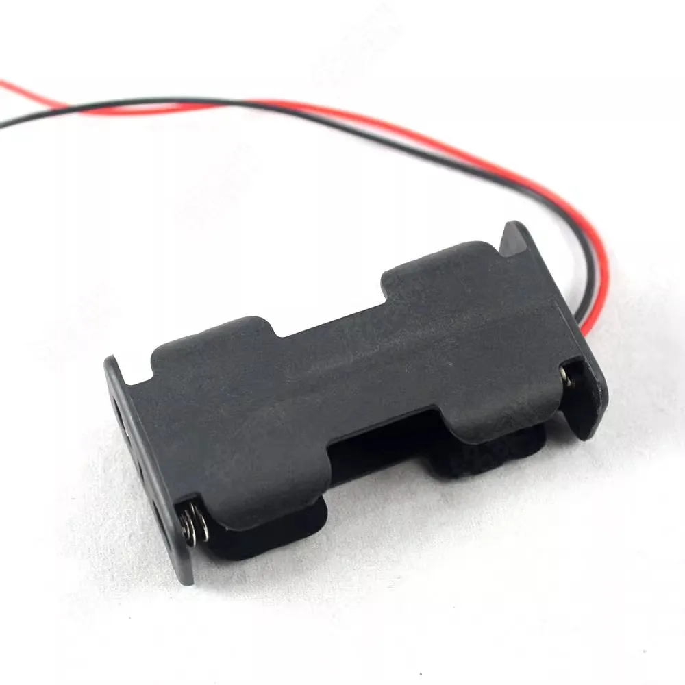 100pcs AA Battery Holder Case Box Clip with Wire Leads Back to Back for AA Batteries 3V Two Layers Stacked Wholesale