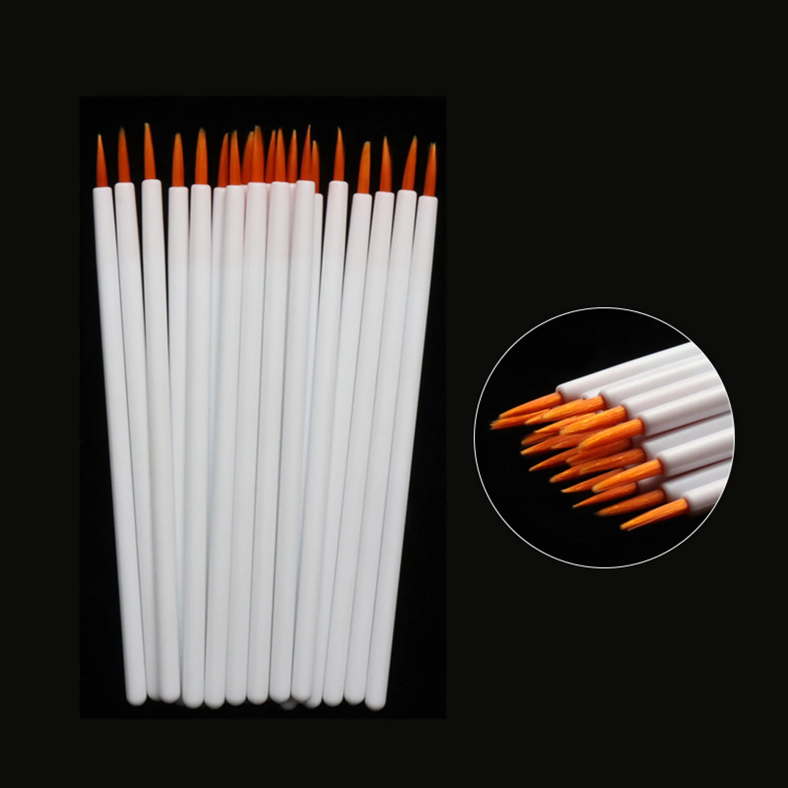 

100pcs Eyeliner Brush Durable Nylon Head Plastic Handle for Makeup Liquid Eyeliner Lip Liner Disposable Applicator Mini Fiber