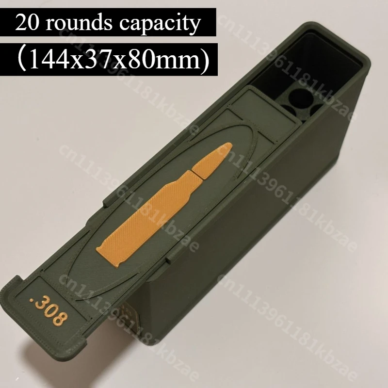 Image of 3D-gedruckte 308WIN Kugel-Aufbewahrungsbox, Geschenk für Militärfans, nur eine leere Box