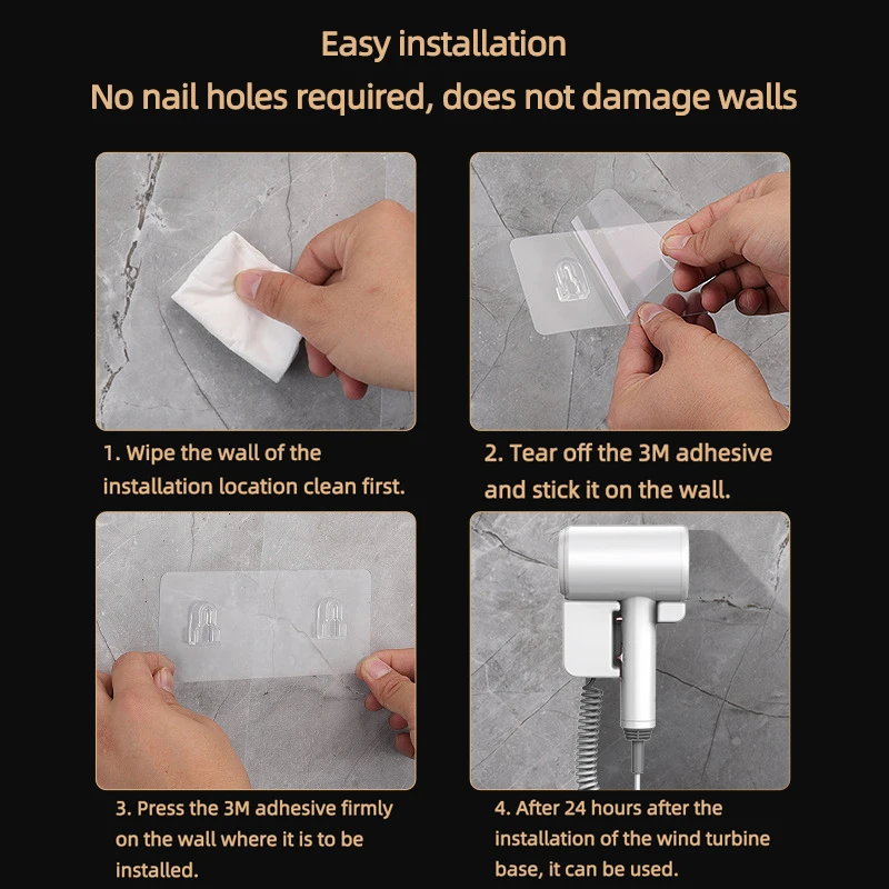 220V Hotel Specific Hair Dryer High-Power Fast Drying Silent Hair dryers Household Wall Mounted Hair Dryer With No-punch Base