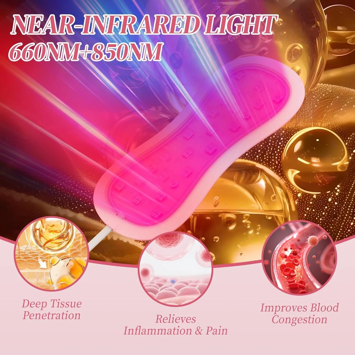New Red Light Therapy Device Women Photon Care Pad 20 Beads 850nm 660nm 460nm Ultra-thin 4 Mode Care for Dysmenorrhea Vaginitis