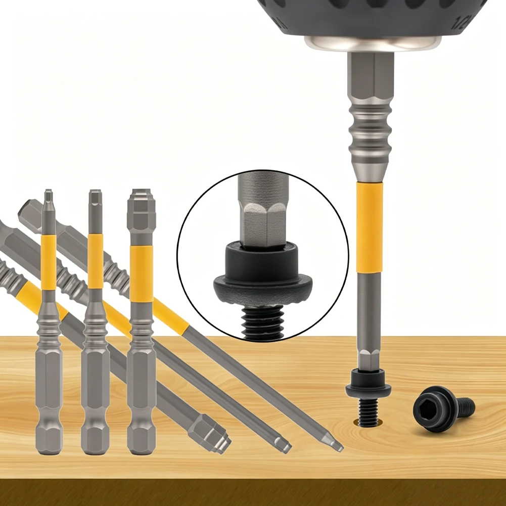 Pagoda-Shaped Screwdriver Bit Set 6pcs Designed for Efficient Torque Transfer in Home Auto and Construction Use