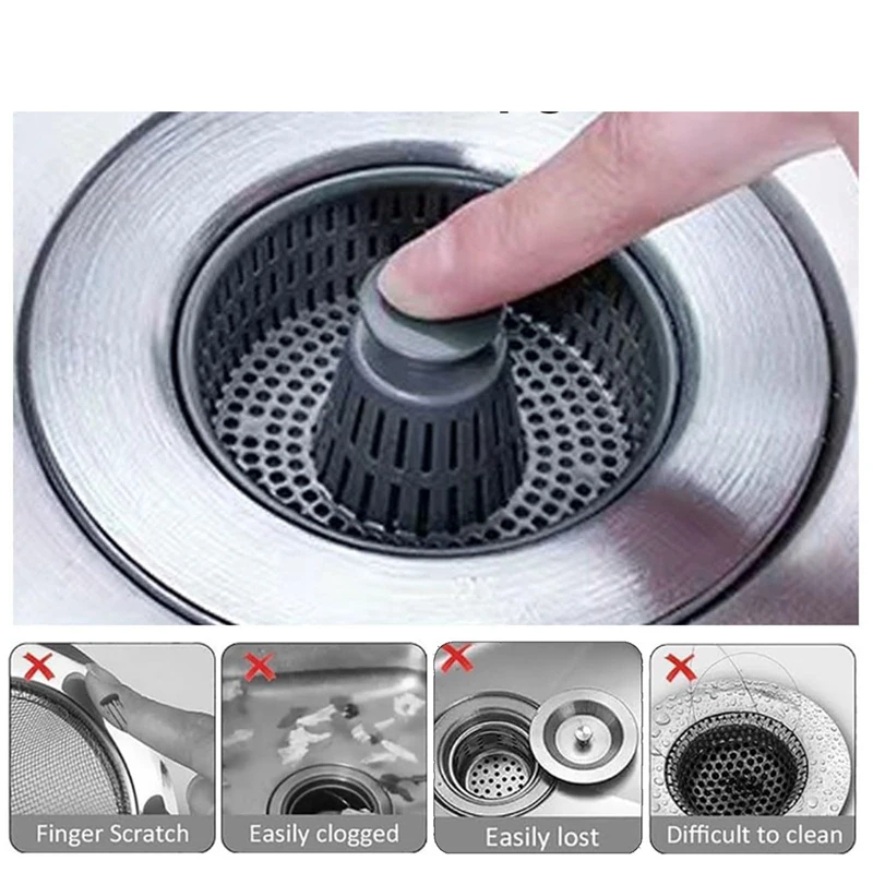 Aiuto per lavello in acciaio inossidabile caldo, filtro per scarico lavello da cucina, filtro per odori lavello da cucina, filtro per tappo lavello da cucina Popup