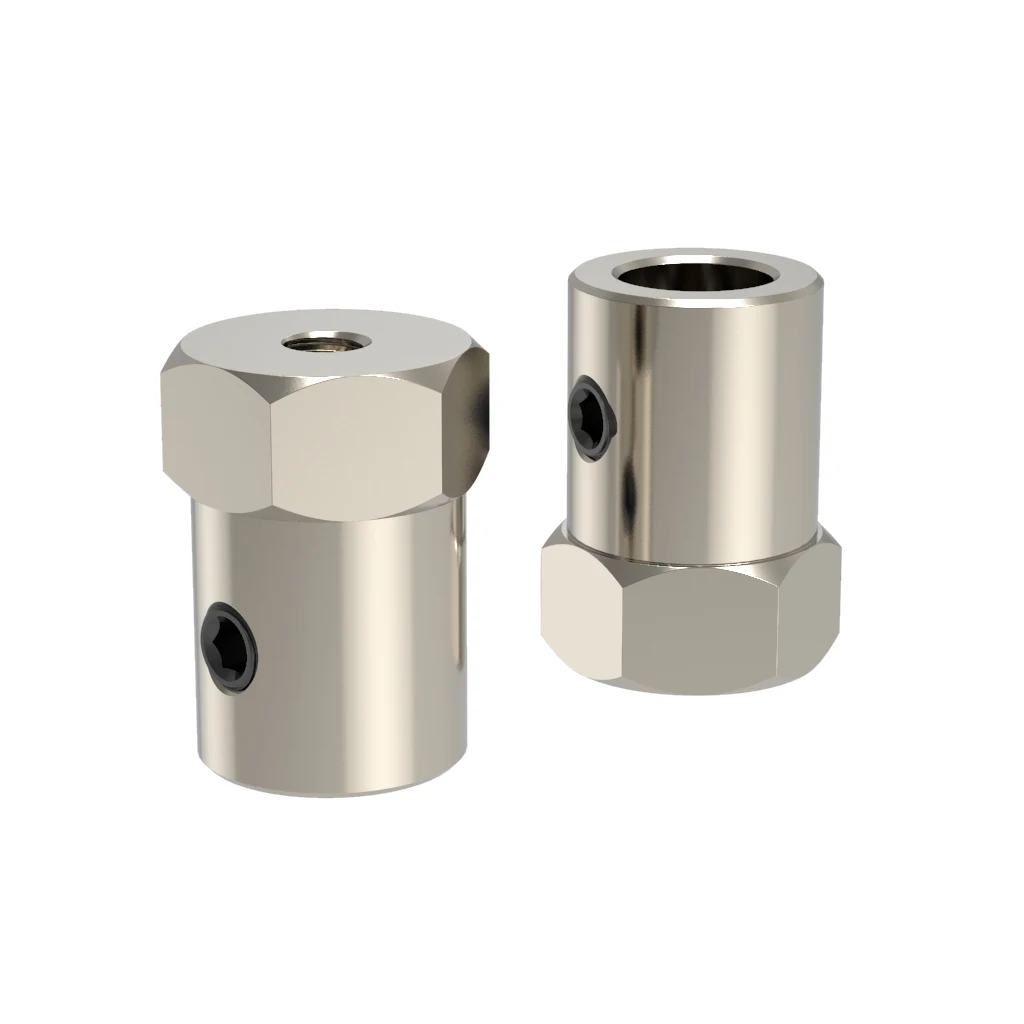 D12L18 3-6mm Carbon Steel Hexagonal Coupling Couplings 12mm Tires Connector Adapter L 18mm DIY RC Car Shaft Coupler Parts