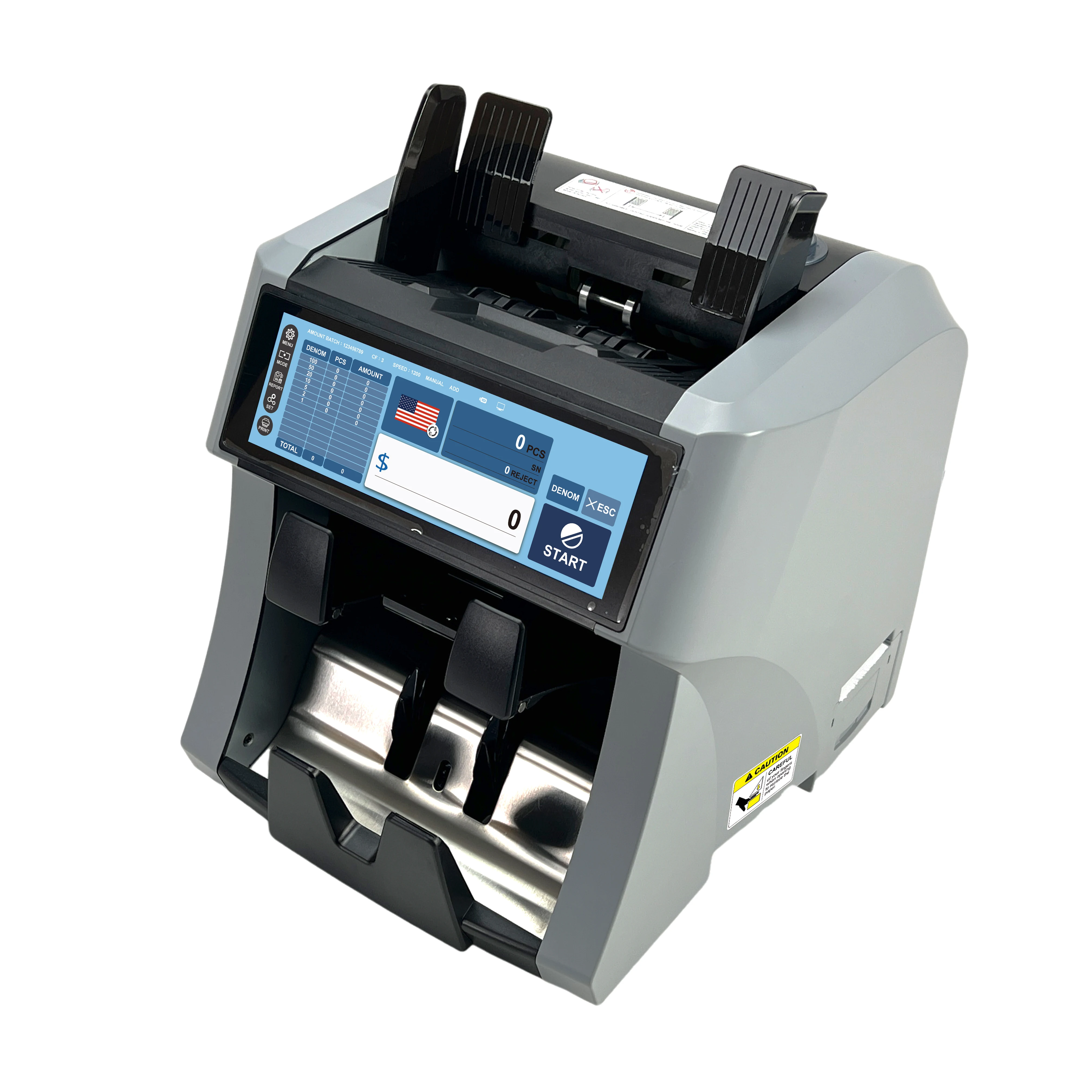 

XD-450Q Grey Color 2025 New Dual Cis Money Counter Machine With Full Touch Screen Money Detector Cash Counting Machine