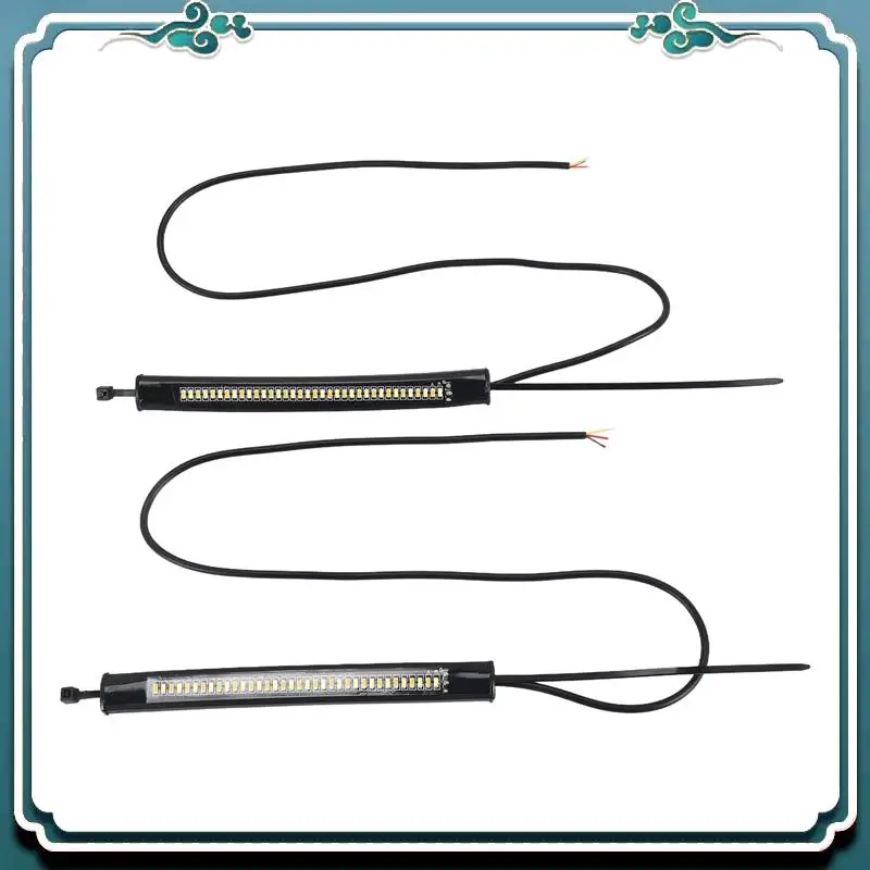 

ABTU-Flexible Switchback Dual-Color White & Amber Motorcycle LED Fork Turn Signal DRL Daytime Running Light Waterproof