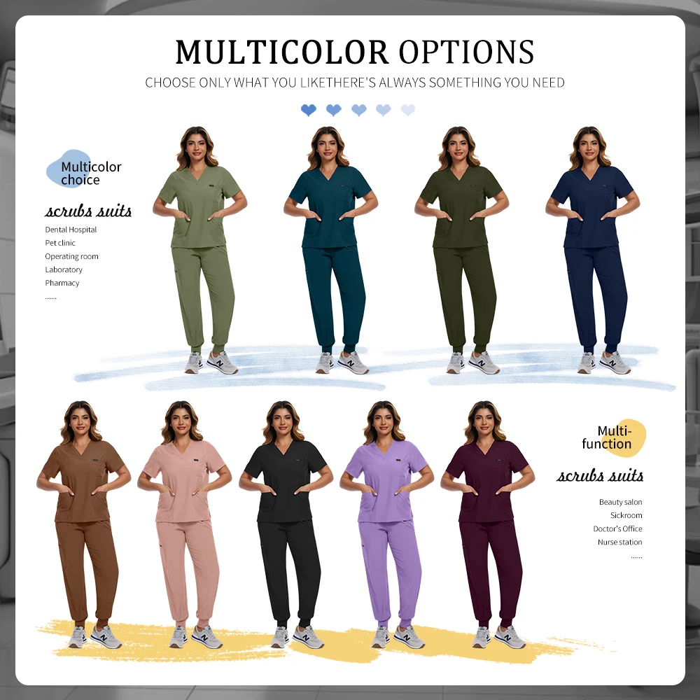 Accessori per infermiere Donna Sala operatoria Abbigliamento chirurgico Manica corta Lavoratori Tuta infermieristica Toelettatura animali Uniformi mediche Tuta da lavoro